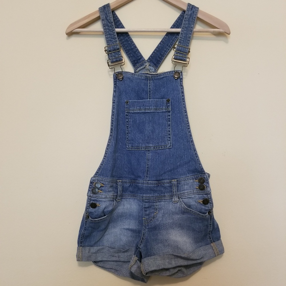 Jean shorts overalls